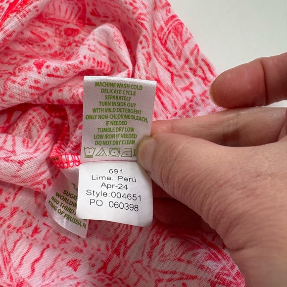 Lilly Pulitzer Etta Top Red Seaside Harbour Size XL - Picture 5 of 7